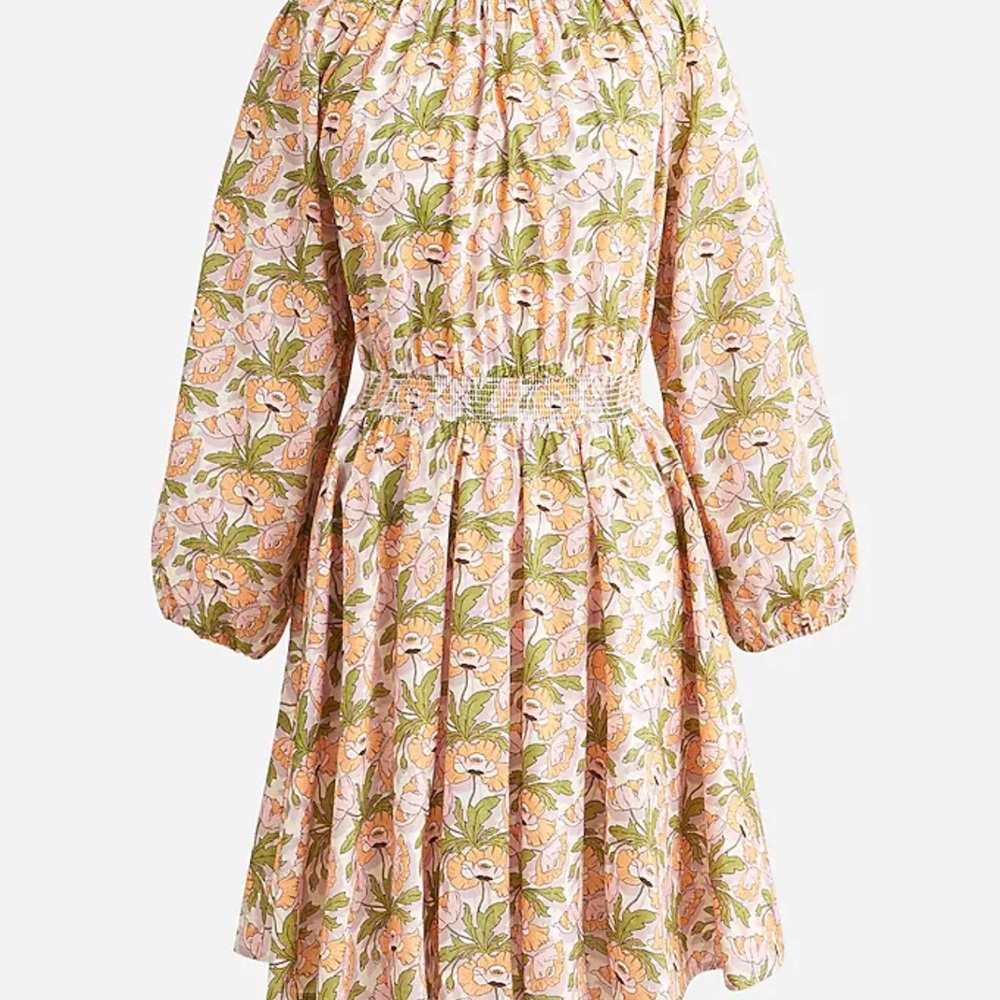 J. Crew Smocked-waist mini dress in Liberty® of London Butterfield Poppy fabric